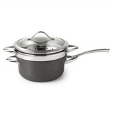 Contemporary Nonstick 4.5 Quart Sauce Pan with Steamer Insert and Lid