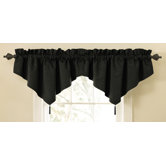Room Darkening Rod Pocket Ascot Valance in Black