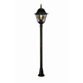 Munchen One Light Outdoor Post Lantern in Black and Gold