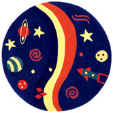 Playful Space Explorer Kids Rug