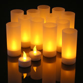 Tealights and Acrylic Holders (Set of 12)