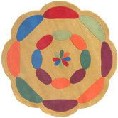 Kiddie Yellow Carousel Kids Rug
