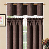 Sensations Grommet Kitchen Curtain Set in Chocolate
