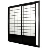 Single Sided Sliding Door  Shoji Room Divider in Black