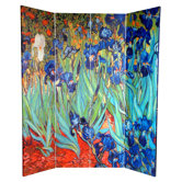 6 Feet Tall Double Sided Works of Van Gogh Canvas Room Divider