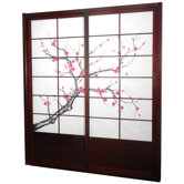 Cherry Blossom Shoji Sliding Door Kit in Rosewood