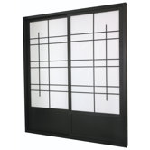 Eudes Shoji Double Sliding Door Kit in Black