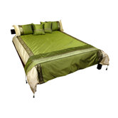 6 Piece Thai Silk Elephant Duvet Set in Jade
