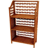 33" Natural Fiber Shelving Unit in Honey