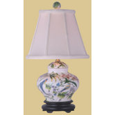 15" Porcelain Lily Cover Jar Lamp