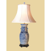 30 Inch Classic Blue and White Lamp