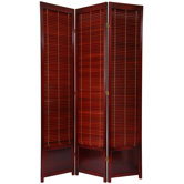 7 Feet Tall Wooden Shutter Screen in Rosewood