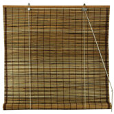 Burnt Bamboo Roll Up Blinds in Tortoise
