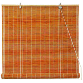 Burnt Bamboo Roll Up Blinds in Honey