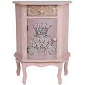 Distressed Royal Crown End Table