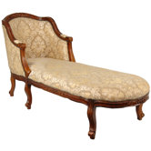 Queen Anne Fabric Chaise Lounge