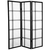 5 Feet Tall Double Cross Shoji Screen in Black