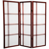 4 Feet Tall Double Cross Shoji Screen in Rosewood