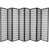 Window Pane Shoji 8 Panel Screen in Black