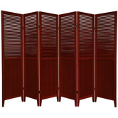 Beadboard 6 Panel Room Divider in Rosewood