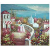 Hand Painted Riviera Cafe for Two