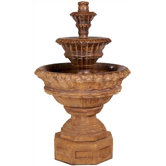 Three-Tier Cast Stone Valencia Cascade Fountain