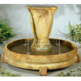 Centerpiece Cast Stone Overflowing Vase Waterfall Fountain