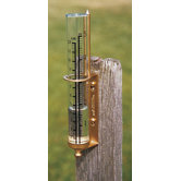 Vermont Rain Gauge Brass with Verdigris Leaves