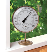 Vermont Portable Weather Station Thermometer in Brass