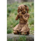 Girl with Firefly Solar Statue