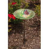 Bird Bath Stake Monarch Lilac in Glass