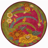 Vibrance Pink Tropical Flowers and Leaves Rug