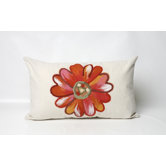 Daisy Rectangle Indoor/Outdoor Pillow in Orange