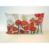 Poppies Rectangle Indoor/Outdoor Pillow in Red