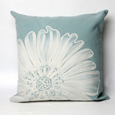 Antique Medallion Square Indoor/Outdoor Pillow in Aqua