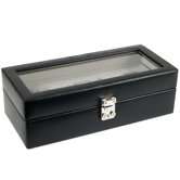Heritage Watch Storage Boxes Five Piece Watch Storage Box with Cover in Black