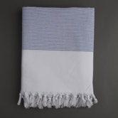 Ayrika Thin Stripe Fouta Towel in Navy