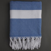 Ayrika Herringbone Weave Fouta Towel in Blue