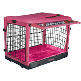 Deluxe Steel Dog Crate in Pink