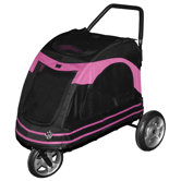Roadster Pet Stroller in Black / Pink