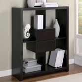 48" Hollow-Core Bookcase with Storage Drawers
