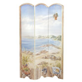Beach Scene Oversized 3 Panel Decorative Room Screen