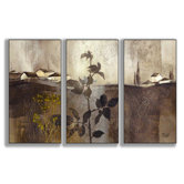 Champagne Gold Foil Triptych Wall Art