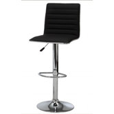 Barhocker h&ouml;henverstellbar "Alexa" in Schwarz / Chrom