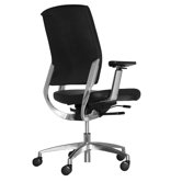 B&uuml;rostuhl h&ouml;henverstellbar "Serie 9 Alu" in Schwarz