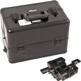 Professional Cosmetic Makeup Case with Mirror and Interchangeable 3-Tiers Extendable Tray