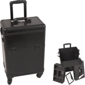 Crocodile Pattern Professional Rolling Cosmetic Makeup Case with Removable Tray and Divider