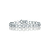 Round Pave Link Cubic Zirconia Bracelet
