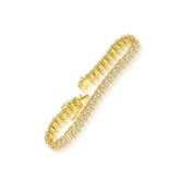 Double Row "S" Cubic Zirconia Tennis Bracelet
