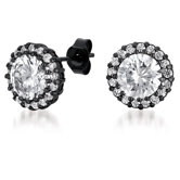Designer Inspired Single Circlet Cubic Zirconia Stud Earrings